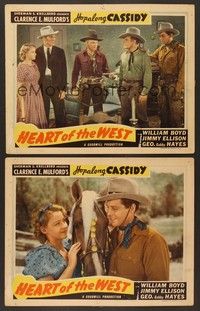 3v672 HEART OF THE WEST 2 LCs R47 pretty Lynn Gabriel, William Boyd as Hopalong Cassidy!