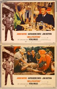 3v675 HELLFIGHTERS 2 LCs '69 John Wayne as fireman Red Adair, Vera Miles!