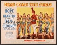 3v082 HERE COME THE GIRLS signed LC #4 '53 by Bob Hope, who's with six beautiful showgirls!