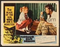 3v083 HIDEOUS SUN DEMON signed LC #4 '59 by Robert Clarke, the demon himself who's with little girl