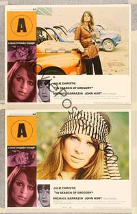 3v703 IN SEARCH OF GREGORY 2 LCs '70 images of pretty Julie Christie, Michael Sarrazin & John Hurt!