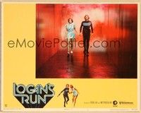 3v268 LOGAN'S RUN LC #1 '76 full-length Michael York & Jenny Agutter walking in hall!