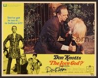 3v092 LOVE GOD signed LC #2 '69 by Don Knotts, who's about to kiss sexy blonde girl!