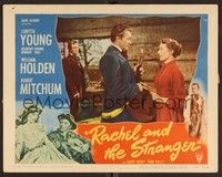 3v368 RACHEL & THE STRANGER LC #4 '48 William Holden & Robert Mitchum fight over Loretta Young!