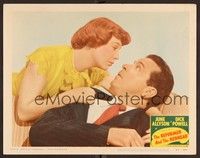 3v374 REFORMER & THE REDHEAD LC #5 '50 close up of June Allyson overpowering Dick Powell!