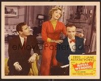 3v389 ROYAL WEDDING LC #3 '51 Peter Lawford watches Jane Powell & Fred Astaire sing!
