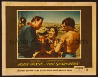 3v402 SEARCHERS LC #6 '56 John Ford, John Wayne & barechested Jeff Hunter confront Indian woman!