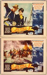 3v800 SHE WORE A YELLOW RIBBON 2 LCs '49 directed by John Ford, pretty Joanne Dru in uniform!