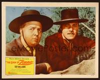 3v413 SIGN OF ZORRO LC #2 '60 close up of Guy Williams as Don Diego & Gene Sheldon as Bernardo!