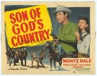 3v050 SON OF GOD'S COUNTRY TC '48 close up of Monte Hale with gun protecting Pamela Blake!