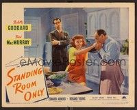 3v435 STANDING ROOM ONLY LC #4 '44 Fred MacMurray watches Young kiss maid Paulette Goddard's hand!