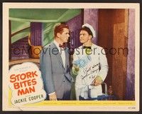3v110 STORK BITES MAN signed LC #4 '47 by Jackie Cooper, who's wearing a bow tie next to milkman!