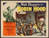 3v442 STORY OF ROBIN HOOD LC #2 '52 far shot of men and women entering castle on horseback!
