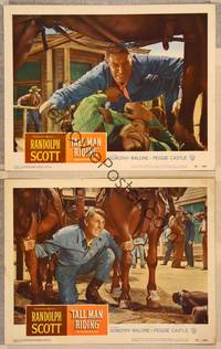 3v832 TALL MAN RIDING 2 LCs '55 cool images of tough cowboy Randolph Scott!