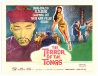 3v052 TERROR OF THE TONGS TC '61 cool art of Asian villain Chris Lee, drug-crazed assassins!