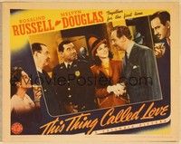 3v467 THIS THING CALLED LOVE LC '41 Rosalind Russell & Melvyn Douglas shake hands & smile!