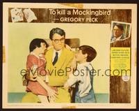 3v480 TO KILL A MOCKINGBIRD LC #2 '63 best close up of Gregory Peck as Atticus with Jem & Scout!