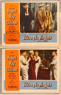 3v869 WE'RE NO ANGELS 2 LCs '55 Humphrey Bogart, Aldo Ray & Peter Ustinov!