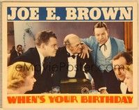 3v519 WHEN'S YOUR BIRTHDAY LC '37 wacky Joe E. Brown, Frank Jenks, Granville Bates & Minor Watson!