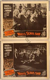 3v876 WHITE SLAVE SHIP 2 LCs '62 L'ammutinamento, sexy women caged in a black pit of horror!