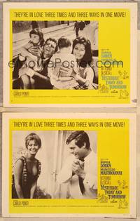 3v880 YESTERDAY, TODAY & TOMORROW 2 LCs '64 sexy Sophia Loren, Marcello Mastroianni,Vittorio De Sica