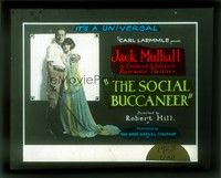 3w180 SOCIAL BUCCANEER glass slide '23 full-length image of Jack Mulhall & Margaret Livingston!