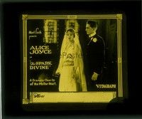 3w181 SPARK DIVINE glass slide '19 close up of bride Alice Joyce & groom William Carleton Jr!