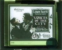 3w187 VOICES OF THE CITY glass slide '21 Cullen Landis & Leatrice Joy in famous Leroy Scott story!