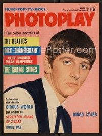 3w107 ENGLISH PHOTOPLAY MAGAZINE magazine March 1964 great close portrait of Ringo Starr!