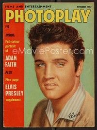 3w104 ENGLISH PHOTOPLAY MAGAZINE magazine November 1962 Elvis Presley on cover & 5-page supplement
