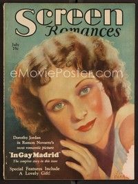 3w072 SCREEN ROMANCES magazine July 1930 art of Dorothy Jordan from In Gay Madrid by John Clarke!