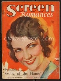 3w071 SCREEN ROMANCES magazine June 1930 art of Bernice Claire from Song of the Flame!