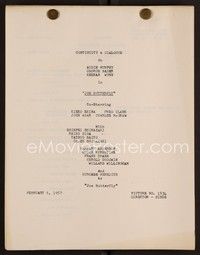 3w120 JOE BUTTERFLY continuity & dialogue draft script Feb 6, 1957, by Gomberg, Sher, & Hargrove!