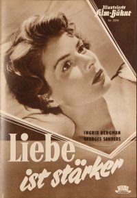 3w229 STRANGERS German program '54 many different images of Ingrid Bergman & George Sanders!