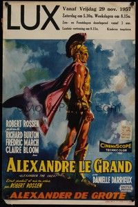 3x263 ALEXANDER THE GREAT Belgian '56 cool art of Richard Burton in the title role!