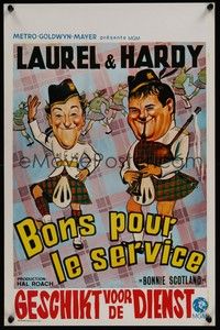3x280 BONNIE SCOTLAND Belgian R70s wacky art of Stan Laurel & Oliver Hardy!