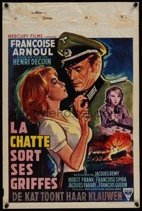 3x288 CAT SHOWS HER CLAWS Belgian '60 Henri Decoin's La chatte sort ses griffes, Francoise Arnoul!