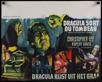 3x303 DRACULA HAS RISEN FROM THE GRAVE Belgian '69 Hammer, Ray art of Christopher Lee & victims!