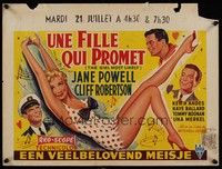 3x316 GIRL MOST LIKELY Belgian '57 different art of Jane Powell in skimpy polkadot outfit!
