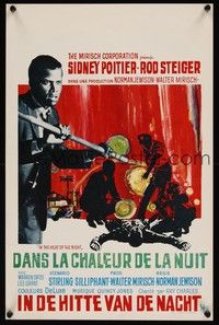 3x328 IN THE HEAT OF THE NIGHT Belgian '67 Sidney Poitier, cool crime art!