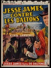 3x337 JESSE JAMES VS THE DALTONS Belgian '53 William Castle, the deadliest gunslingers of the west!
