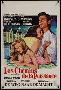 3x344 LIFE AT THE TOP Belgian '65 art of Laurence Harvey with sexy Jean Simmons & Honor Blackman!