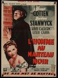 3x347 MAN WITH A CLOAK Belgian '51 what strange hold he had over Barbara Stanwyck & Joseph Cotten!