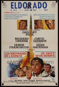 3x351 MAROONED Belgian '69 Gregory Peck & Gene Hackman, great Terpning cast & rocket art!