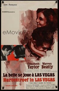 3x362 ONLY GAME IN TOWN Belgian '69 Ray art of Elizabeth Taylor & Warren Beatty in love in Vegas!