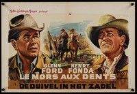3x384 ROUNDERS Belgian '65 great close-up art of cowboys Glenn Ford & Henry Fonda!