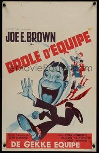 3x423 WIDE OPEN FACES Belgian '50s wacky artwork of running Joe E. Brown!