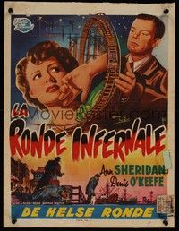 3x426 WOMAN ON THE RUN Belgian '50 Bos art of Ann Sheridan, Dennis O'Keefe, film noir!