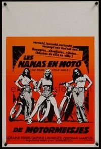 3x433 YOUNG CYCLE GIRLS Belgian '77 Loraine Ferris, great art of very sleazy riders!
