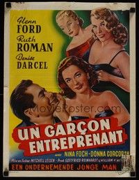 3x435 YOUNG MAN WITH IDEAS Belgian '54 great art of Glenn Ford, Ruth Roman, Denise Darcel & Foch!